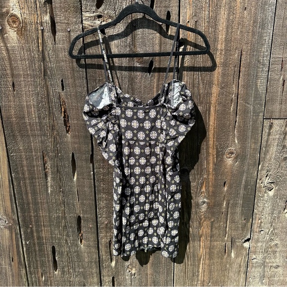 NWT Free People Center of Attention Black White Yellow Minidress - Picture 6 of 14